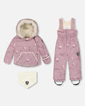Two-Piece Baby Snug Snowsuit Purple Bear Print