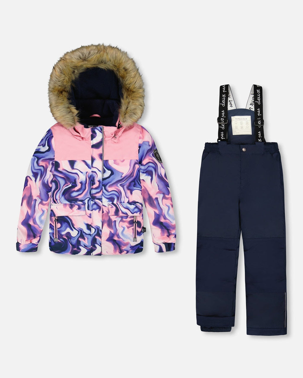 Two-Piece Discover Snowsuit With Printed Jacket Navy Blue