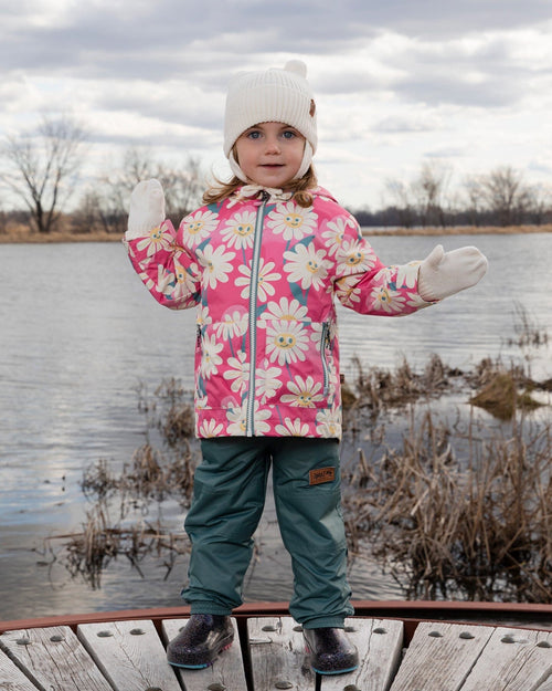 Baby Knit Mittens With Cord Off White